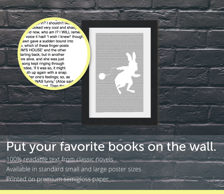 Books on the wall full text book posters of your favorite classic novels