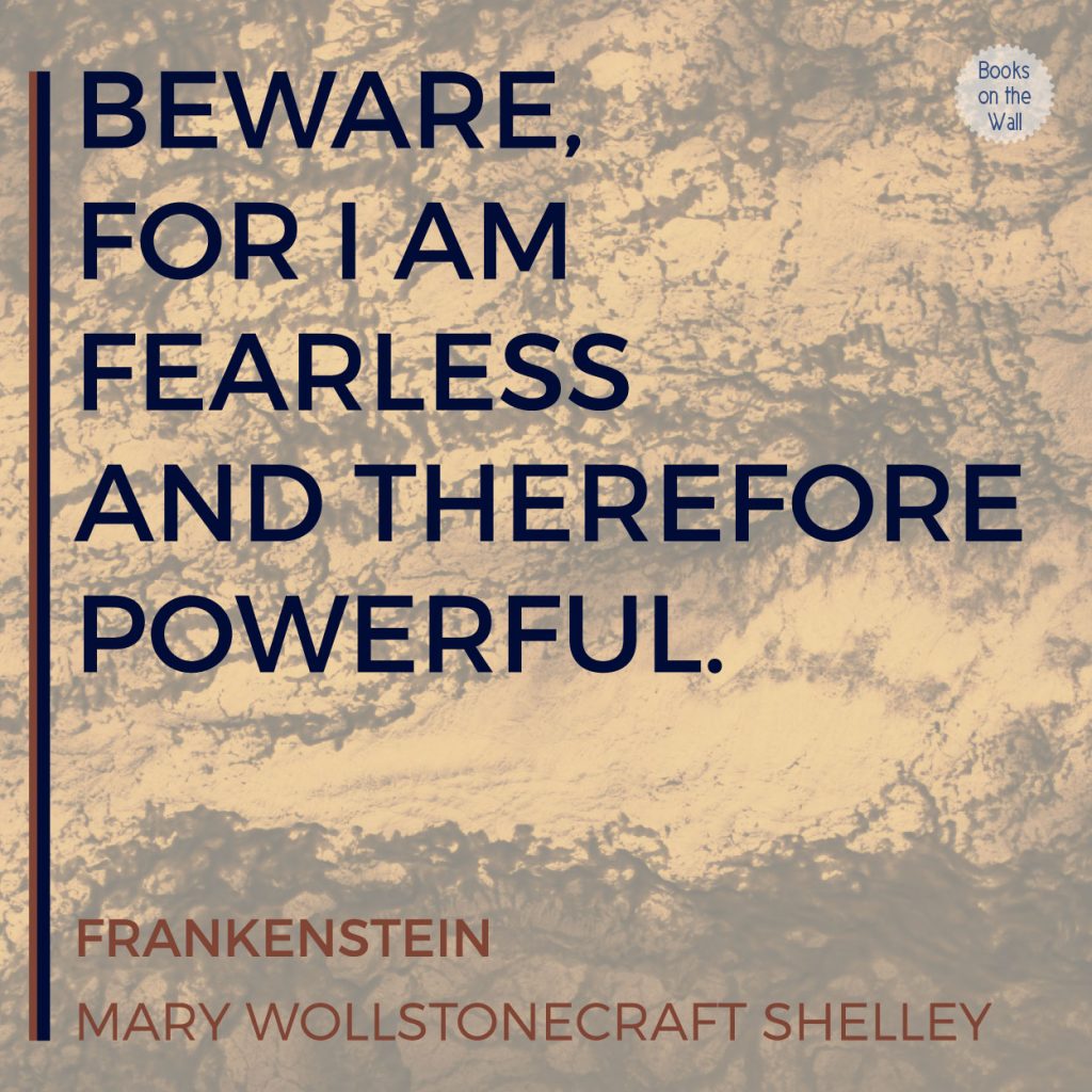 Mary Wollstonecraft Shelley Frankenstein book quote graphic by Books on the Wall