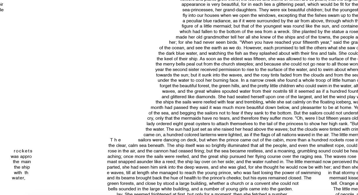 Beauty and the Beast book poster full text, text wrap zoom