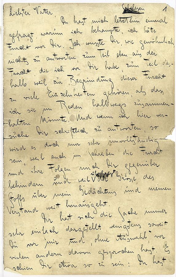Kafka's letter to his father