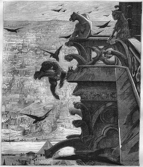 Illustration from one of Victor Hugo novels Hunchback