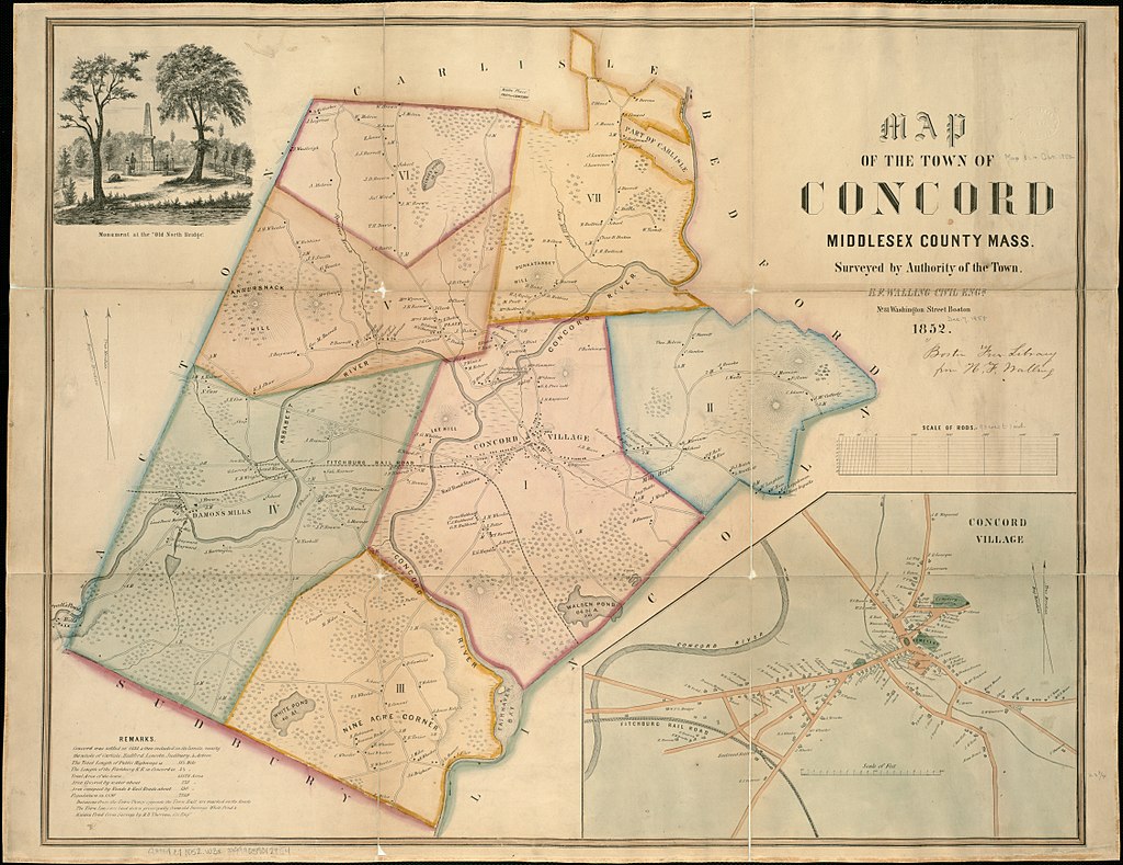 Map of the town of Concord, MA