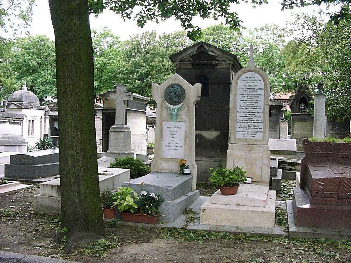 Grave of Stendhal on Cimetière de Montmartre in Paris