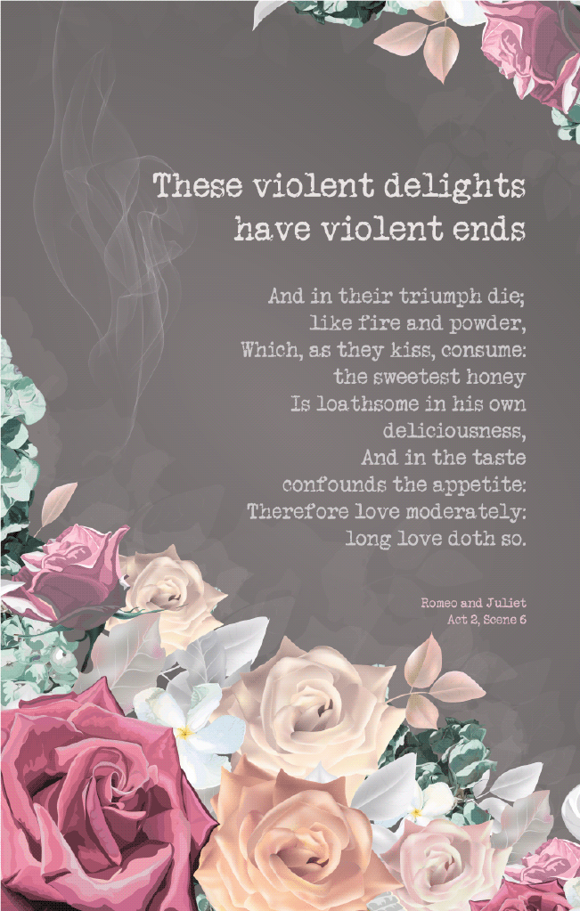 Poster These Violent Delights Romeo And Juliet Quote Shakespeare 